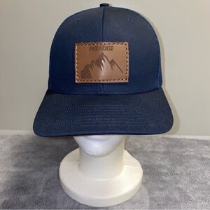 Richardson 112 Paradise Mountain Leatherette Patch Trucker Hat Navy